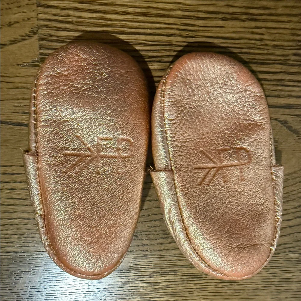 Freshly Picked Rose Gold Baby Moccasins